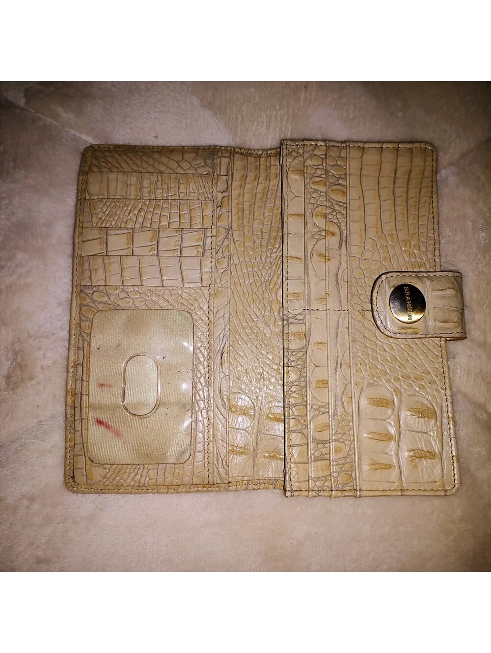Brahmin Ady Wallet Pecan/ Driftwood Melbourne Col Crocodile Embossed Leather